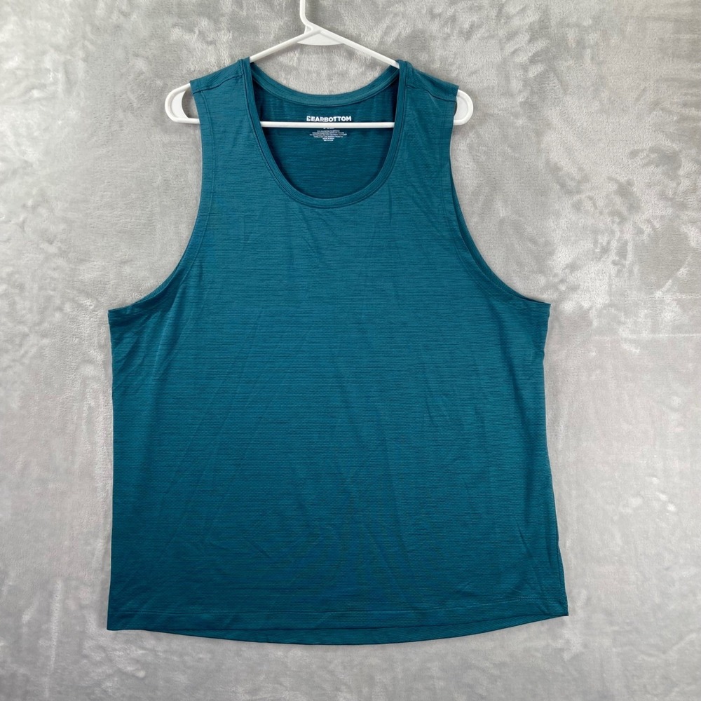 Bearbottom Tank Top Shirt Mens XL Blue Space Dye Performance Athletic Sleeveless